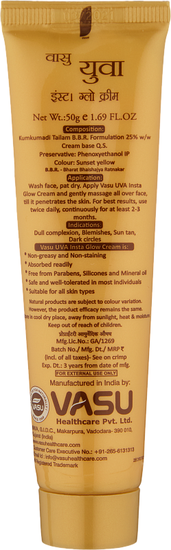 Kumkumadi yoshartiruvchi kremi tyubik (Vasu UVA Insta Glow tube 50gm)