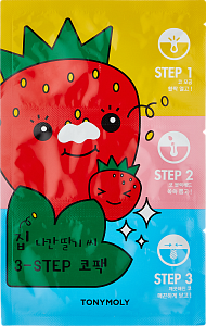 Набор патчей против черных точек (TonyMoly Runaway Strawberry Seeds 3-Step Nose Pack)