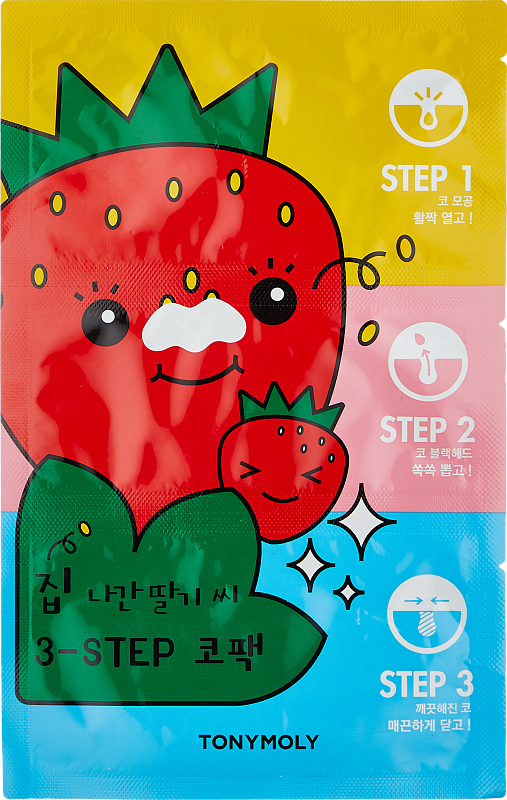 Набор патчей против черных точек (TonyMoly Runaway Strawberry Seeds 3-Step Nose Pack)