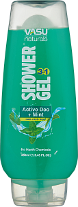 Гель для душа Актив Део+Мята (Vasu Showergel - Active Deo+Mint 250ml)