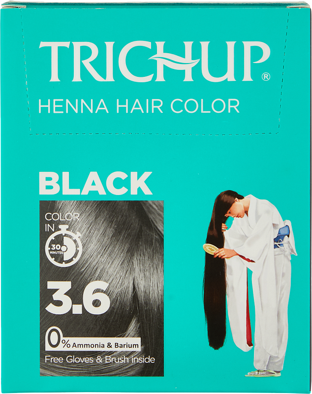 Краска-хна Черная (Trichup Henna Hair 3.6 Color - Black 6*10gr)