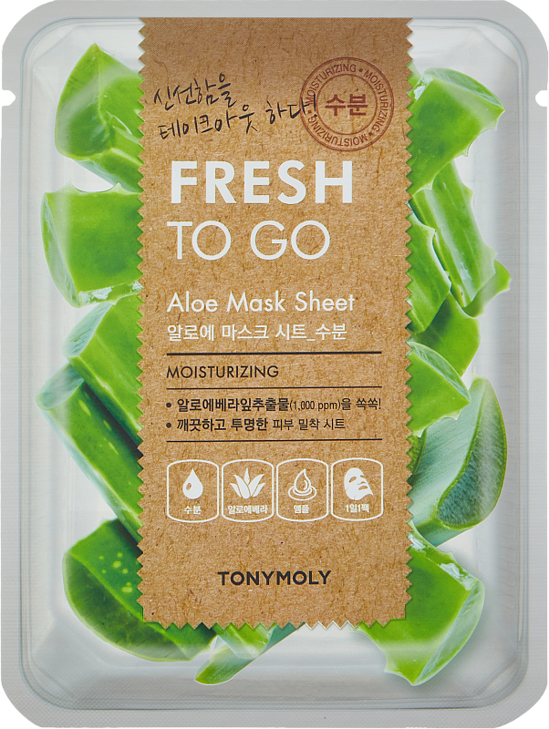 Тканевая маска с Алоэ Вера (Tony Moly Fresh To Go Mask Sheet Aloe)