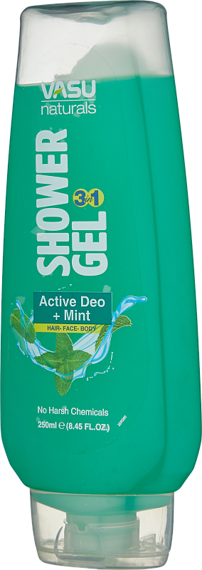 Гель для душа Актив Део+Мята (Vasu Showergel - Active Deo+Mint 250ml)