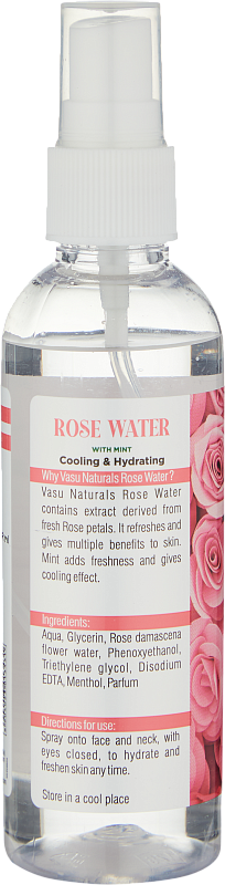 Розовая вода (Vasu Naturals Rose Water 100ml)