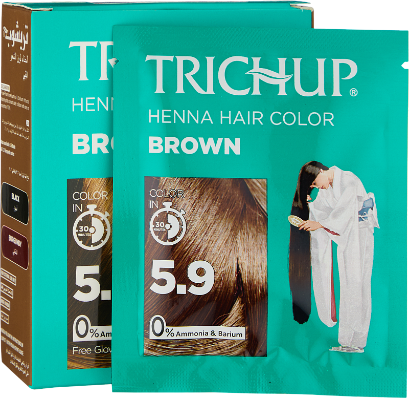 Краска-хна Коричневая (Trichup Henna Hair 5.9 Color - Brown 6*10gr)