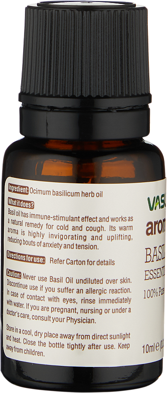 Эфирное масло Базилика (Vasu Basil Essential Oil 10ml)