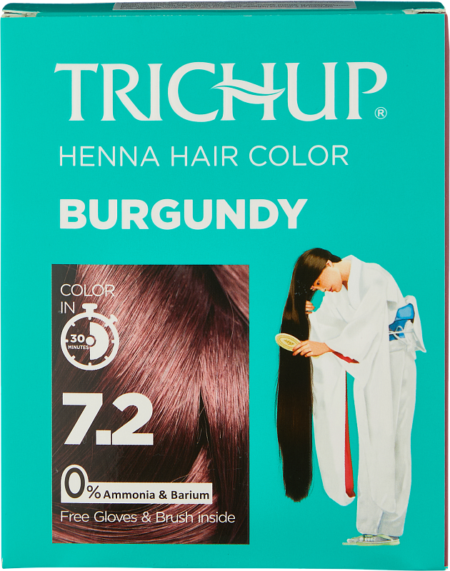 Краска-хна Бордовая (Trichup Henna Hair 7.2 Color - Burgundy 6*10gr)