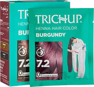 Краска-хна Бордовая (Trichup Henna Hair 7.2 Color - Burgundy 6*10gr)
