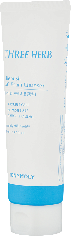 Пенка для умывания (TonyMoly Three-Herb Blemish AC Foam Cleanser 150ml)