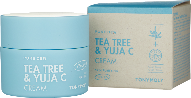 Крем с чаем и лимоном (TonyMoly Pure Dew Tea Tree & Yuja C Cream 50ml)